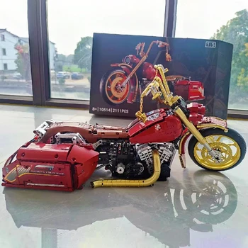 1: 5 Высокотехнологичный городской спортивный гоночный мотоцикл Строительные блоки Технический мотоцикл локомотив Модульная кирпичная модель Игрушки для детей