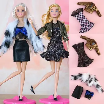 1 Комплект модных новейших кукольных аксессуаров DIY, одежда для девочек, Юбка для кукол, плюшевое пальто, повседневная одежда
