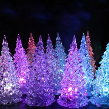 1 шт. Разноцветный светодиодный акриловый ночник в виде рождественской елки различных размеров