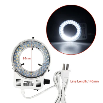 100% Регулируемая Лампа 7000K LED Circle Light Микроскоп 56 LED Ring Light Осветитель Для Объектива Камеры Бинокулярного Видеомикроскопа
