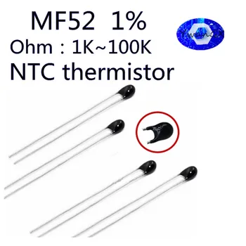10шт 7 1K 2K 3K 4,7K 5K 10K 20K 47K 50K 100K 1% 3950B 1/2/3/4 Термистор NTC Терморезистор MF52 NTC-MF52AT /K Ом R