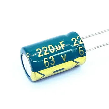 20 шт./лот высокочастотный низкоомный алюминиевый электролитический конденсатор 63 В 220 мкФ размером 10*17 220 мкФ 20%