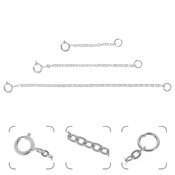 3 шт. ожерелья из стерлингового серебра для женщин Цепочки для изготовления ювелирных изделий Пряжка из нержавеющей стали