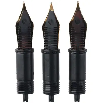 3 шт Сменных перьевых ручек со средним наконечником № 35, двухцветные M-образные наконечники 0,7 мм с золотой отделкой для X159