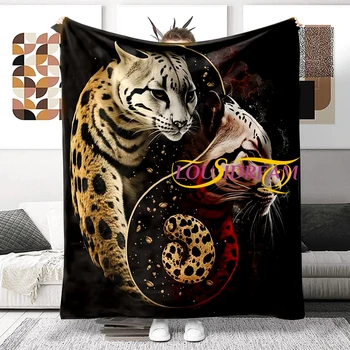 3D Животное Инь Ян Восемь триграмм Тигр Грагон Фланелевое одеяло Супер Мягкие флисовые пледы для дивана в спальню Подарок на диван