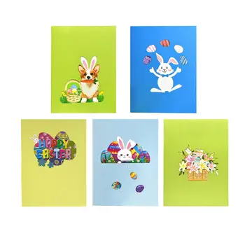 3D Корзина для Пасхальных открыток, Ассорти Поздравительных праздничных Пасхальных открыток для детей и жены