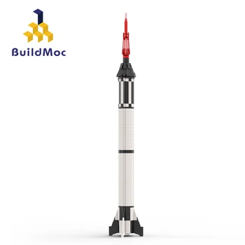 BuildMoc Mercuryed-Ракета-носитель Redstone, Набор строительных блоков, Космические исследования, Кирпичи для перевозки транспортных средств Redstones, Детские игрушки в подарок