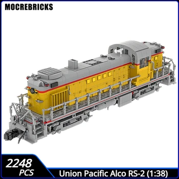 MOC-52188 Креативная американская железная дорога Alco RS11 Дизельный локомотив Дизель-электрический поезд Движение Строительный блок Модель Кирпичи Игрушки