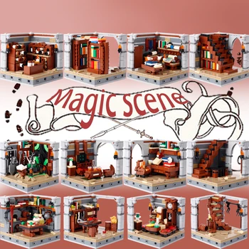 MOC Magical Build Wizard Учебная лестница Строительный блок Сценарии работы городского профессионального врача Кирпичи Модели Игрушек Детский подарок
