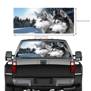 NEW-Wolf для грузовика Jeep Suv Pickup 3D наклейка на заднее лобовое стекло, декор, плакат на стекле заднего стекла 53,1 X 14,2 дюйма