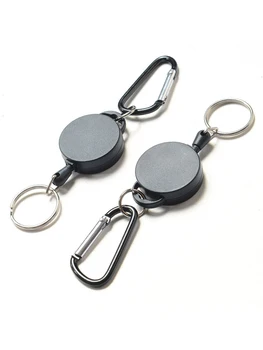 Брелок для ключей, Выдвижной брелок для ключей, Металлическая проволока, зажим для ключей, Откатное Спортивное кольцо для ключей, Защита от потери, держатель для удостоверения личности, брелок для ключей