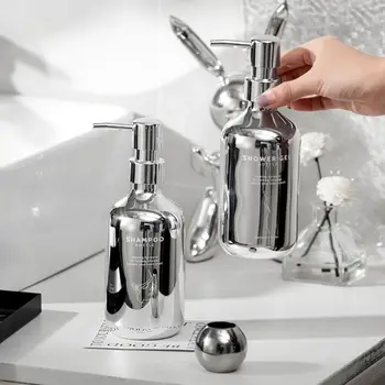 Бутылка для дезинфицирующего средства для мыла с серебряным покрытием объемом 500 мл, Многоразовый шампунь, гель для душа, дозатор мыла для ванной комнаты, кухонные принадлежности