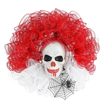 Венки на Хэллоуин, маски клоунов, Декоративные двери, Подвесной венок на Хэллоуин, реквизит для украшения вечеринки