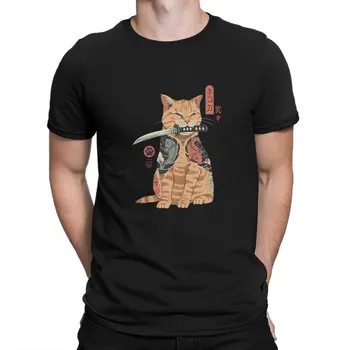 Винтажная футболка в стиле хип-хоп Cat Samuri Leisure Футболка из полиэстера Горячая распродажа Для мужчин и женщин