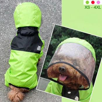 Дождевик для домашних собак, Прозрачный комбинезон с капюшоном, Непромокаемое пальто для собак, Водонепроницаемая одежда для собак, Куртка для кошек, товары для домашних животных