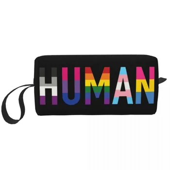 Женская косметичка Human LGBT для путешествий, косметический органайзер, модные сумки для хранения туалетных принадлежностей для гей-парада, набор Dopp, футляр-коробка