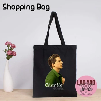 Женская сумка Charlie Puth Подарок на день рождения Певицы, сумки-тоут, шоппинг, Эстетическая Женская ткань, холст для переноски
