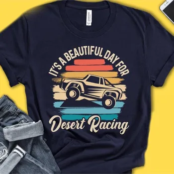 Женские футболки Desert Racer, прекрасный день для гонок по пустыне, футболки унисекс с принтом, футболки для игры в крокет, винтажные ретро с короткими рукавами