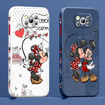 Жидкая Левая Веревка Чехол Для Телефона Xiaomi Mi Poco M5s M5 X4 X3 M4 M3 F4 F3 GT C50 Pro NFC 5G Розовый Чехол Disney Minnie Mickey