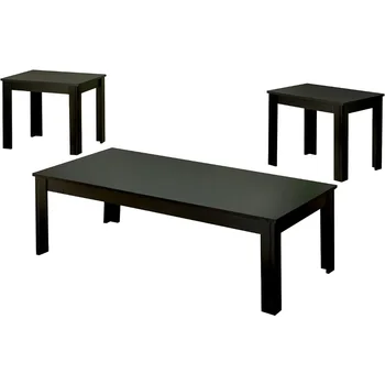 Журнальные и торцевые столики Monroe Simple для гостиной из дерева, мебель из 3 предметов, черный стол для дома без груза