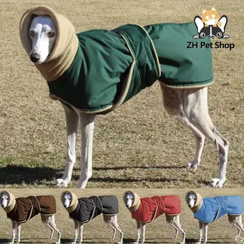 Зимняя куртка Greyhound, жилет, теплая толстая шерсть, водонепроницаемый костюм для домашних животных, плюшевая шуба итальянской борзой, бульдог, костюм для собак большого размера