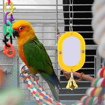 Игрушка для попугая Зеркало для попугаев Игрушки для попугаев Клетка для цыпленка Маленькая Птичка Подвесная игрушка