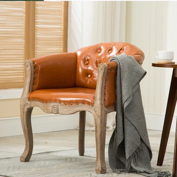 Изготовленное на заказ французское загородное кресло, американский легкий Роскошный обеденный стул в стиле ретро, кафе, бар, дизайнерское кресло для отдыха