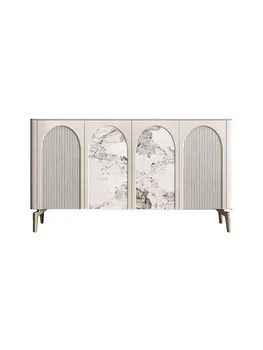 Индивидуальный итальянский светлый роскошный минималистичный входной шкаф, сервант из каменной плиты, шкафчик для гостиной