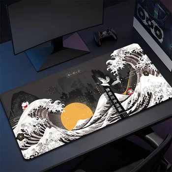 Коврик для мыши компьютерного искусства Япония Великая волна Канагавы Большой игровой коврик для мыши Gamer XL Резиновый коврик для клавиатуры Otaku Коврик для ноутбука на столе