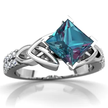 Кольцо с бриллиантом для пары, творческая личность, кольцо с семью радужными топазами