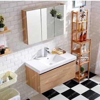 Комбинация шкафов для ванной комнаты Современный минималистичный умывальник Раковина Шкаф для ванной комнаты