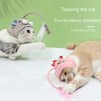 Кошка перо игрушка Самопомощи котенок помощи дразнить кошек товары для кошек шляпе кошка дразнить штанги капота длинный стержень укус устойчивостью перо