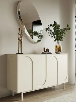 Кухонный шкаф для домашнего хранения во французском светло-кремовом стиле, вертикальный шкаф, шкаф для хранения каменных пластин