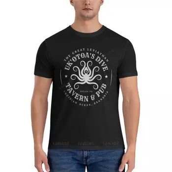 летняя мужская футболка, черная мужская футболка, футболка Uk'oto's Dive Essential, графическая футболка, черные футболки, мужские футболки с коротким рукавом