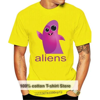 Модная обалденная фиолетовая футболка с инопланетянином для мужчин, женские футболки из 100% хлопка, уличная одежда 2020 года