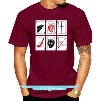 Мужская футболка С принтом, Хлопковая футболка С Круглым вырезом и коротким рукавом, Женская футболка Six Of Crows - Красный