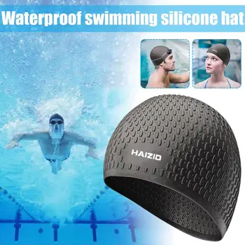 Новая силиконовая шапочка для плавания для взрослых с высокоэластичными ушками для купания, спортивная защита для плавания, ультратонкое снаряжение для дайвинга Ca K8G5