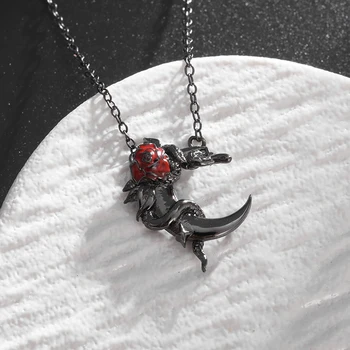 Ожерелье из красной розы с шипами, Женская мода, Вечерние украшения, Подарок
