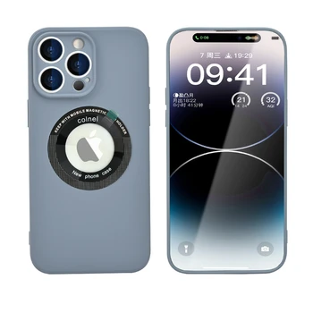 Оригинальный чехол для телефона с беспроводной зарядкой из жидкого силикона для iPhone 14 Plus 13 12 11 14 Pro Max с мягкими магнитами для задней крышки Magsafe