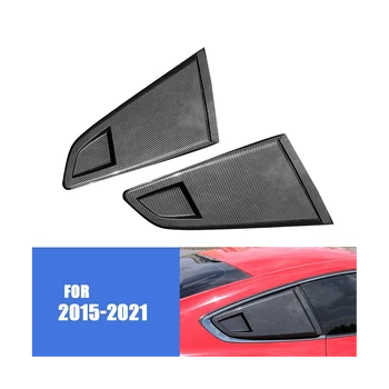Отделка крышки жалюзи на четверть вентиляционного отверстия заднего стекла из углеродного волокна 1/4 для Ford Mustang 2015-2022 гг.