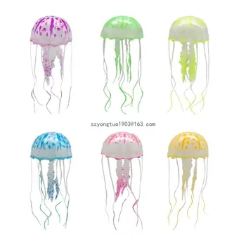 Плавающая игрушка-аквариум, Декоративные Аксессуары для аквариумов, Плавающие Игрушки-медузы, Светящиеся Украшения для аквариумов