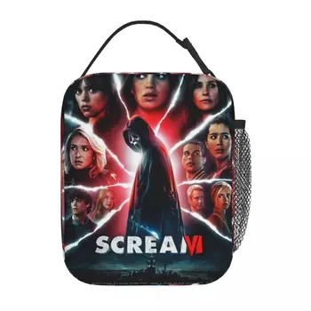 Плакат Scream 6 Movie Scream VI, Изолированная сумка для ланча, Коробка для еды, Герметичный охладитель, термос для ланча, Школьный