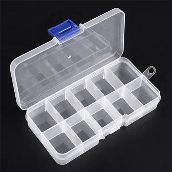 Пластиковая коробка для хранения с 3 отделениями от 1 до 10 Прозрачная для ювелирных инструментов с жемчужной булавкой и мелких аксессуаров