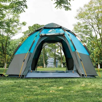 Портативная складная автоматическая палатка, автоматическое открытие скорости, Пляжный пикник, Кемпинг на открытом воздухе, Шестиугольная, Защита от дождя, солнцезащитный крем