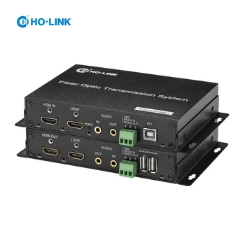 Преобразователь HDMI 4K @ 60HZ в Волоконно-оптический с Удлинителем KVM/данных/ аудио с Петлевым Выходом По Оптоволоконному кабелю LC