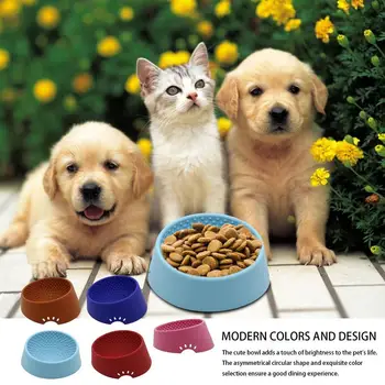 Приподнятая миска для кошачьего корма, нескользящая силиконовая миска для собак, Многоразовая домашняя миска для сухого и влажного корма для кошек, подходящая для маленьких домашних животных