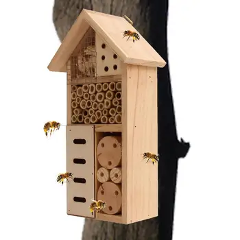 Прочный пчелиный домик для насекомых, Медовые Инструменты, Деревянный пчелиный домик для насекомых, Деревянная комната, Укрытие для отеля, Украшение сада, Коробка для гнезд, Пчелиный домик