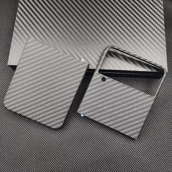 Прямая поставка Samsung Z Flip4 Чехол для мобильного телефона Flip 4 из настоящего арамидного волокна, ультратонкий защитный чехол из углеродного волокна