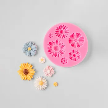 Различные цветочные ромашки силиконовая форма для украшения торта помадка шоколадные кондитерские изделия аксессуары для конфет Украшение десертного стола кухня