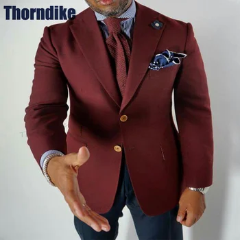 Роскошная мужская одежда Thorndike Slim Fit Male Blazer-комплекты Современных мужских костюмов для свадеб, 2 шт, Элегантные мужские блейзеры (блейзер + брюки)
